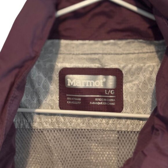 Marmot full zip windbreaker/rain jacket burgundy women's size L - Picture 4 of 4